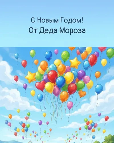 открытка от деда мороза — с надписью 'С Новым Годом!' крупным шрифтом